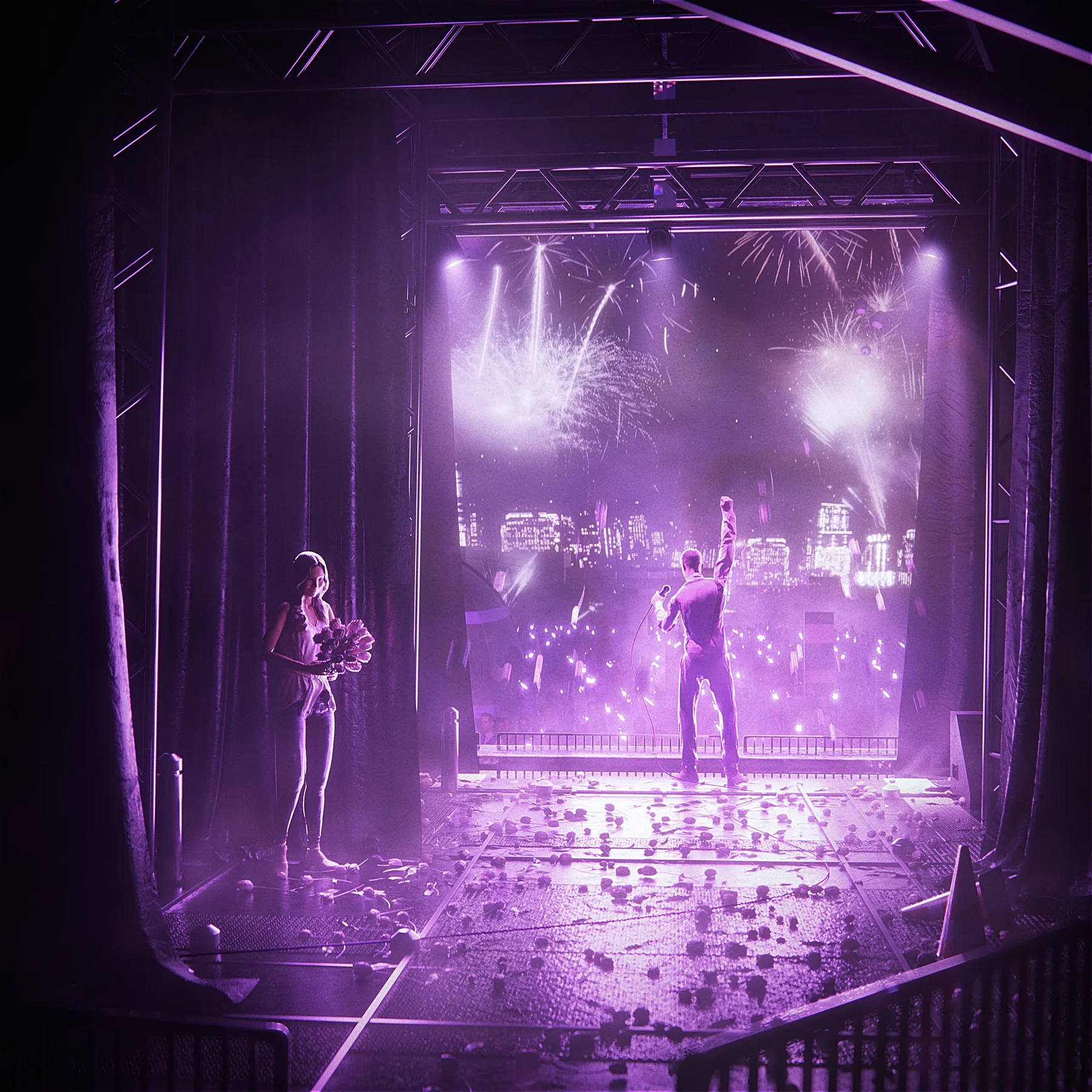 Backstage, CG artwork by Retric Dreams. One night, your song.