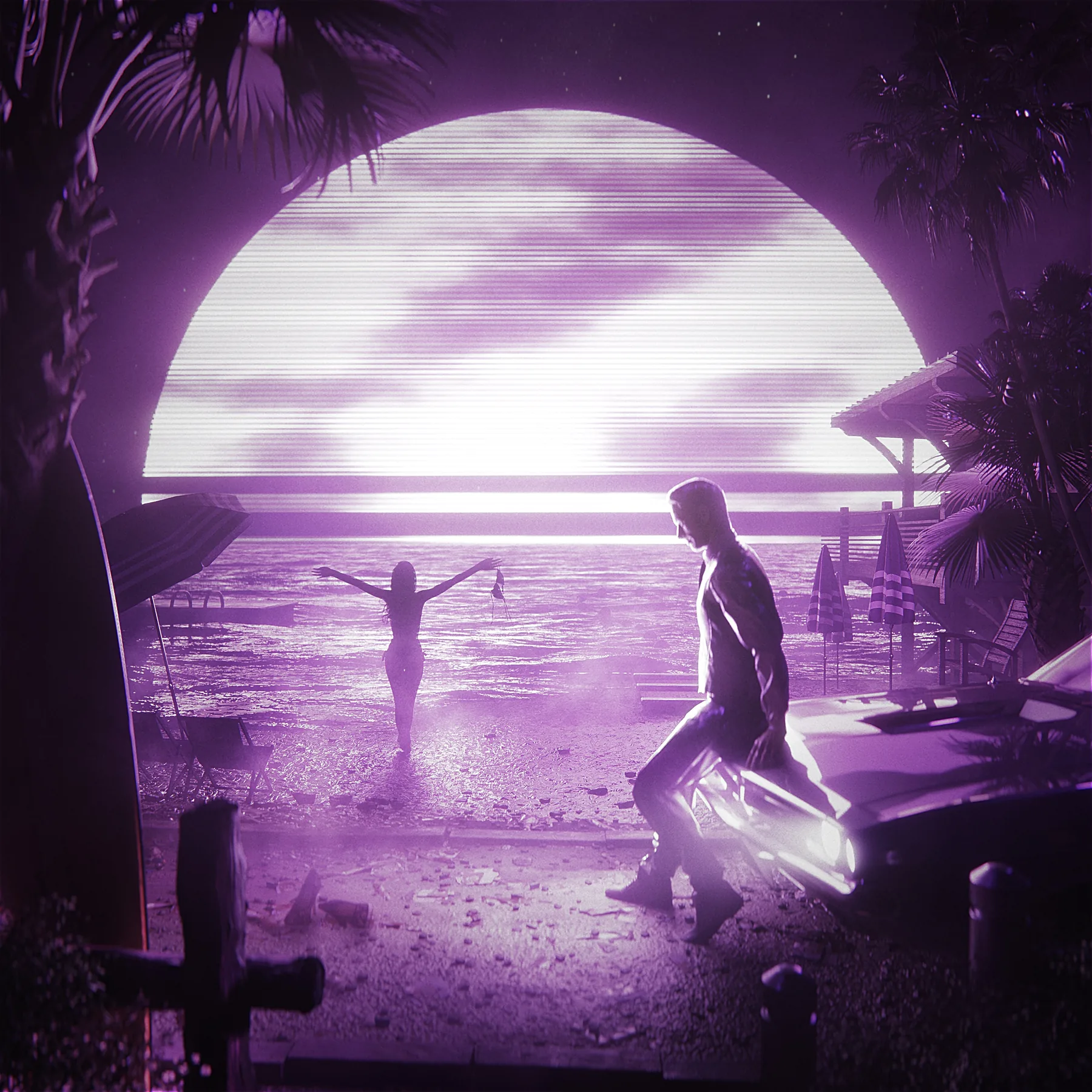 Baywatch, CG artwork by Retric Dreams. One night, far away.