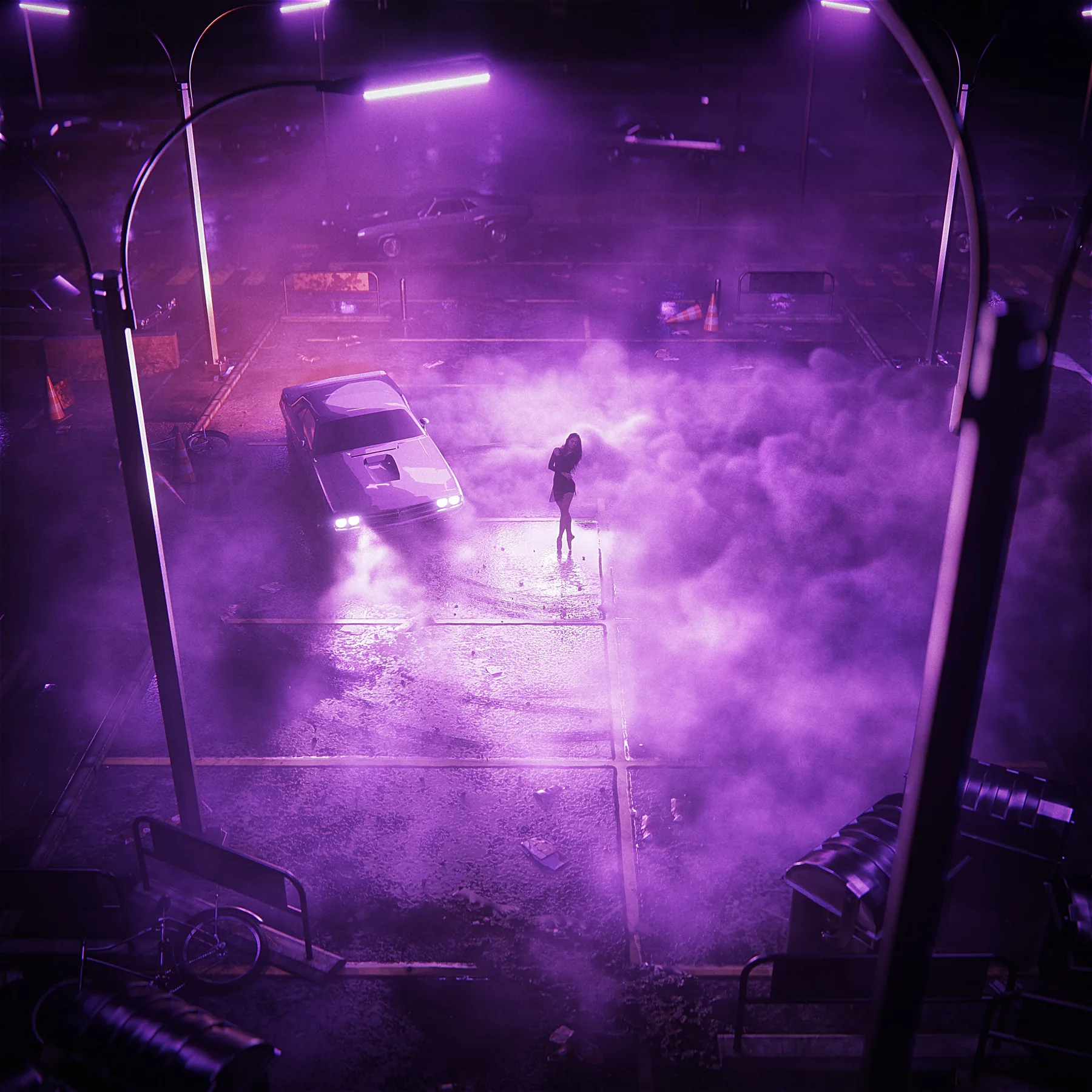 Driftin', CG artwork by Retric Dreams. One night, going in circles.
