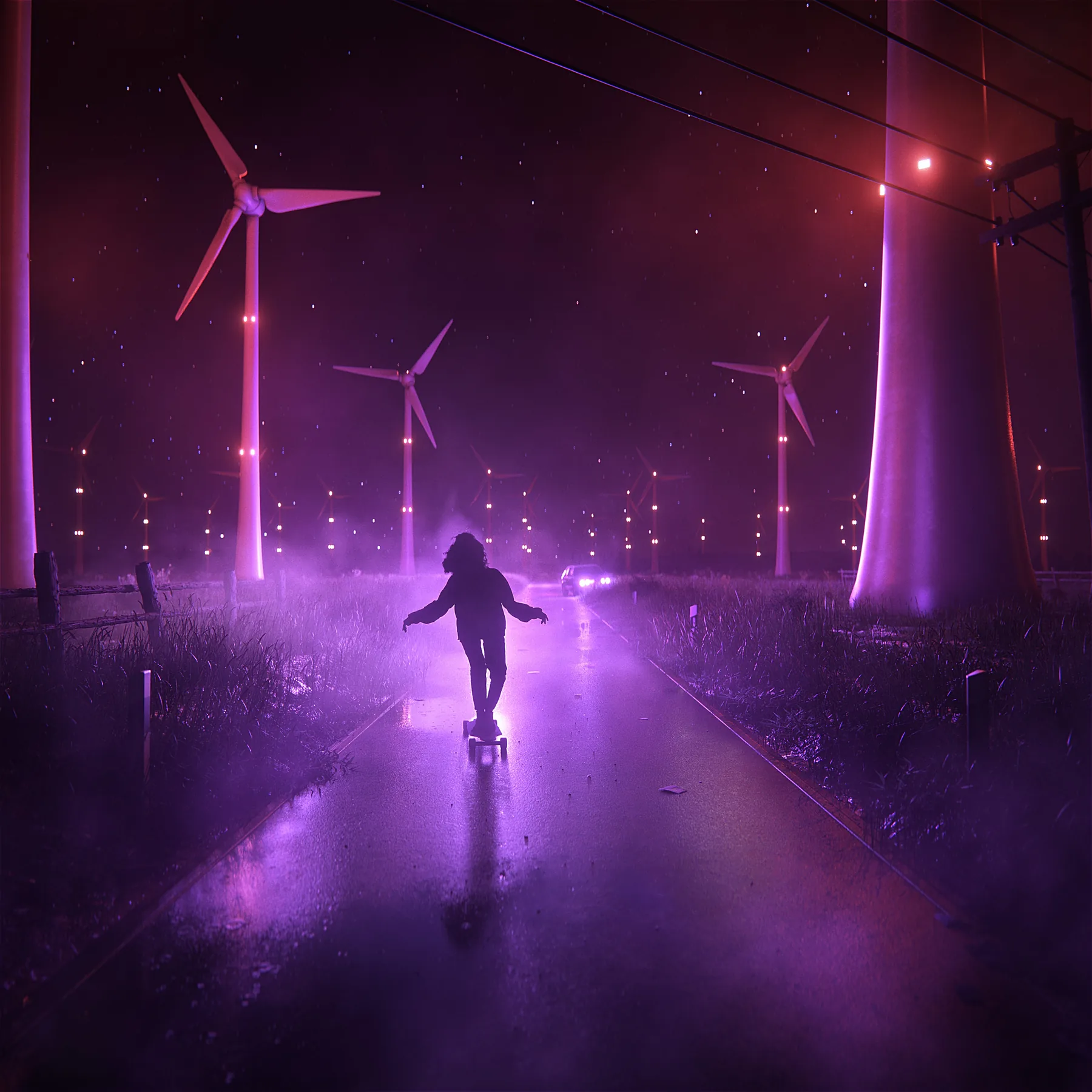 Endless, CG artwork by Retric Dreams. One night, an open field.