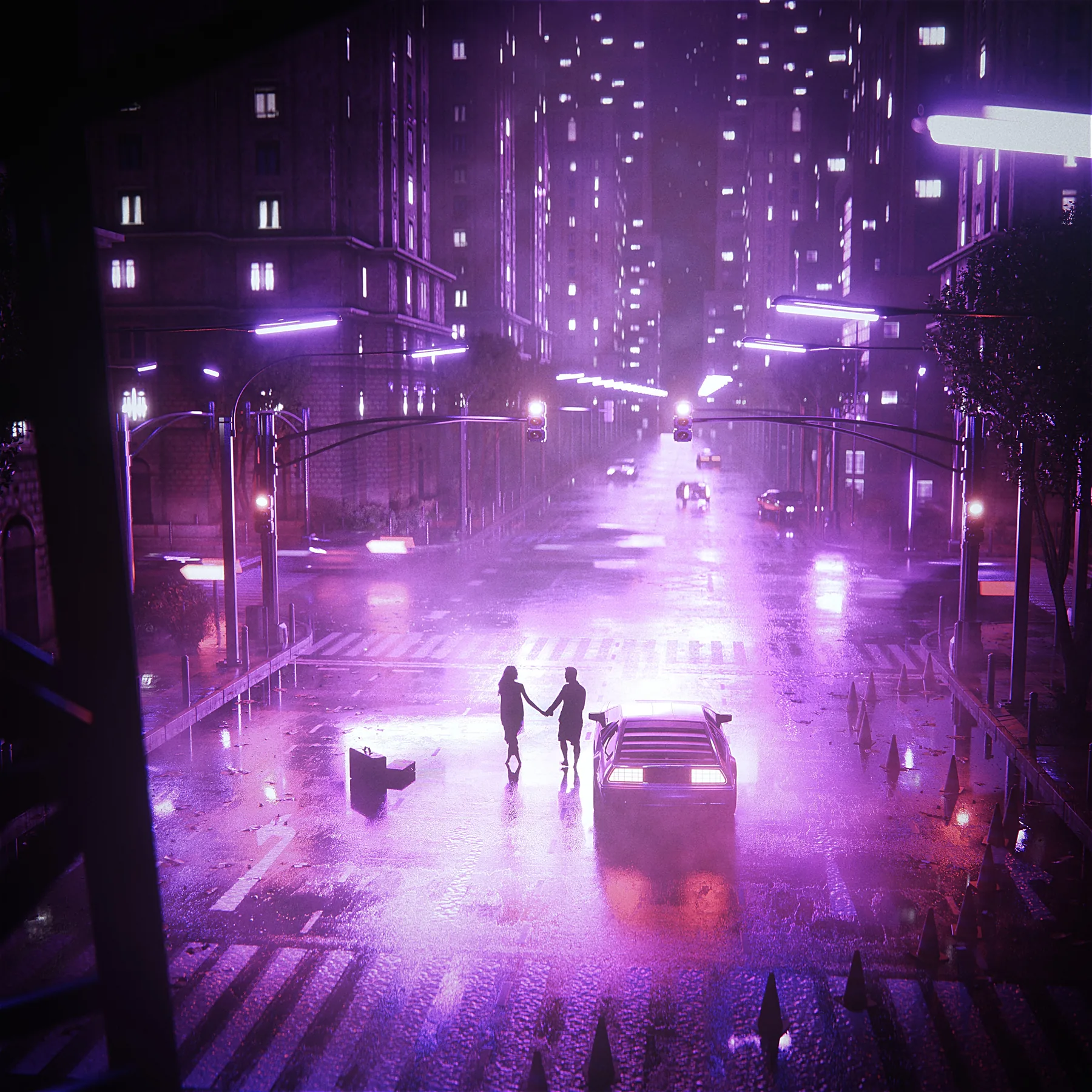 Hold, CG animated loop by Retric Dreams. One night, different directions.