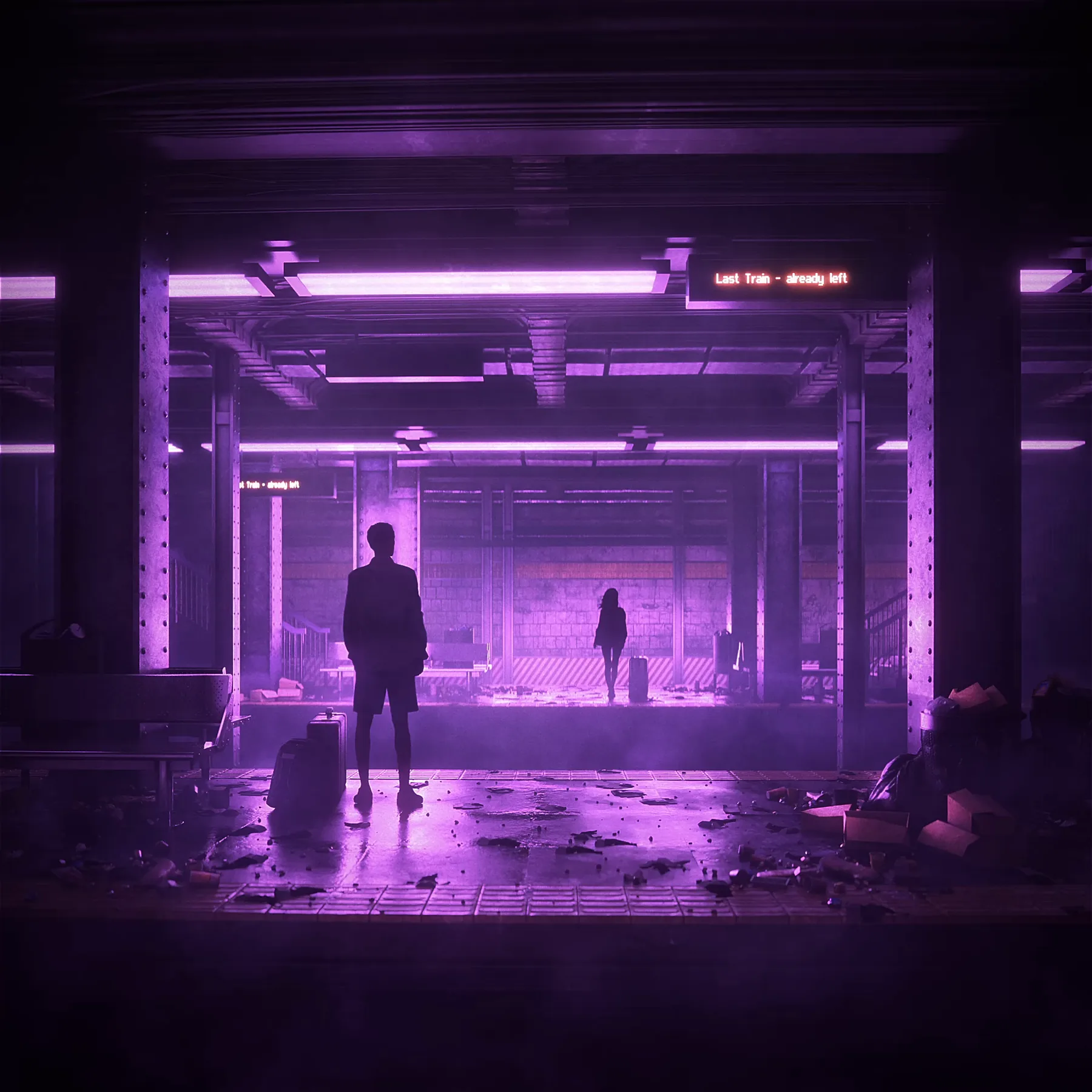 Last Train, CG animated loop by Retric Dreams. One night, the last stop as the first.
