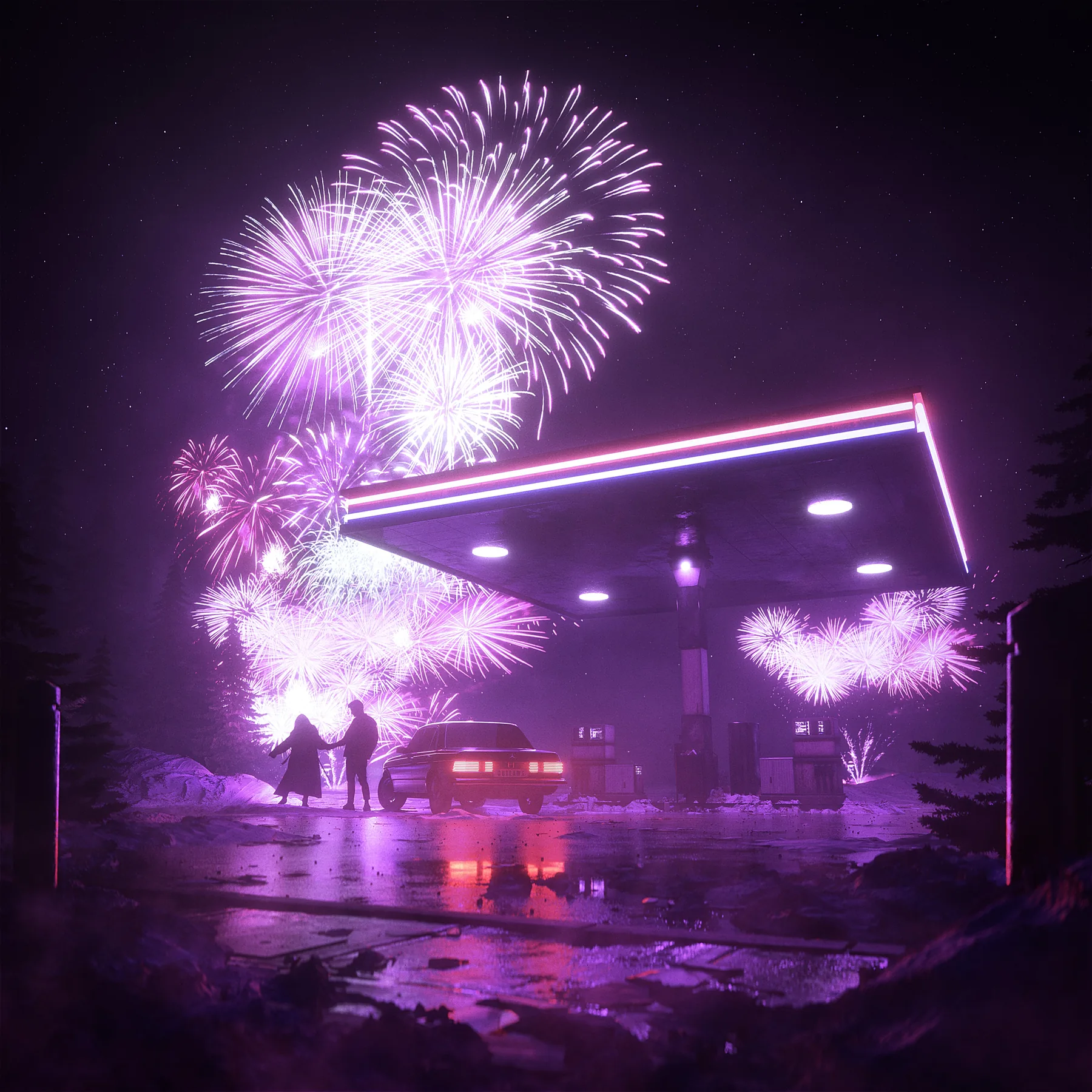 Outlaws, CG artwork by Retric Dreams. One night, a new future.