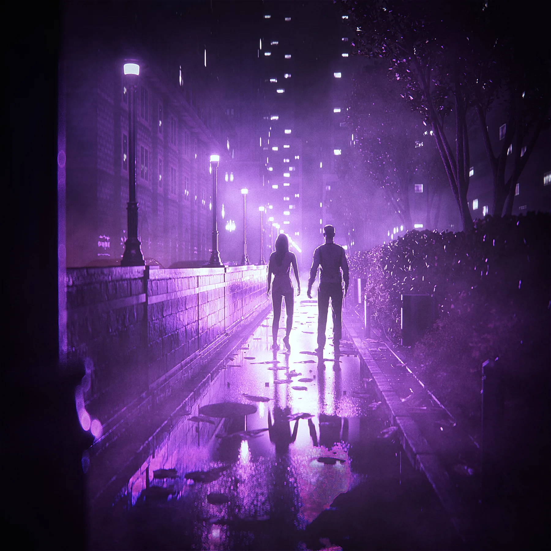 Straight Ahead, CG artwork by Retric Dreams. One night, a shared path.