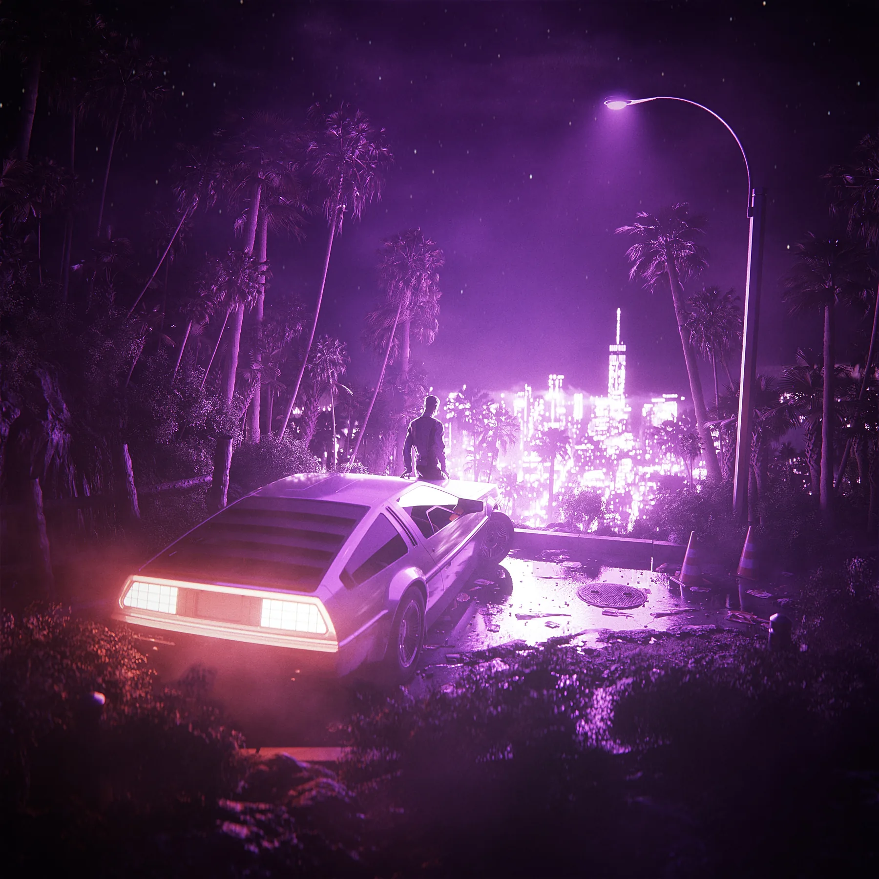 Time Out, CG animated loop by Retric Dreams. One night, another universe.